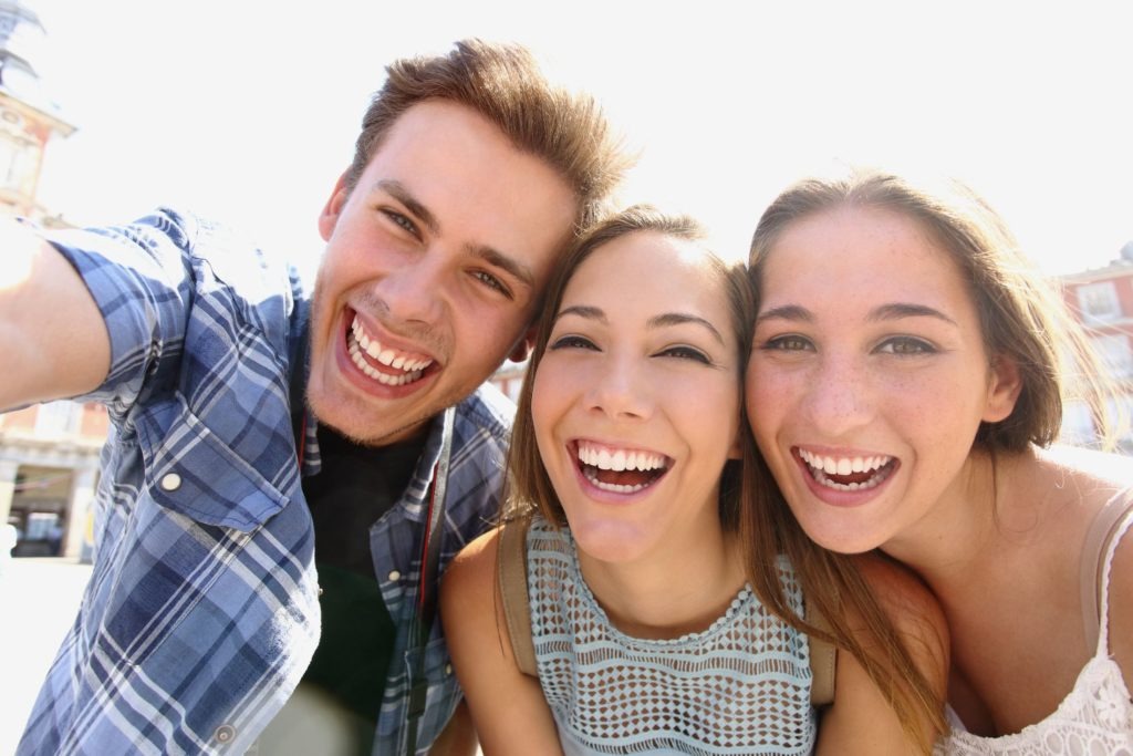 Group of teen friends taking a selfie