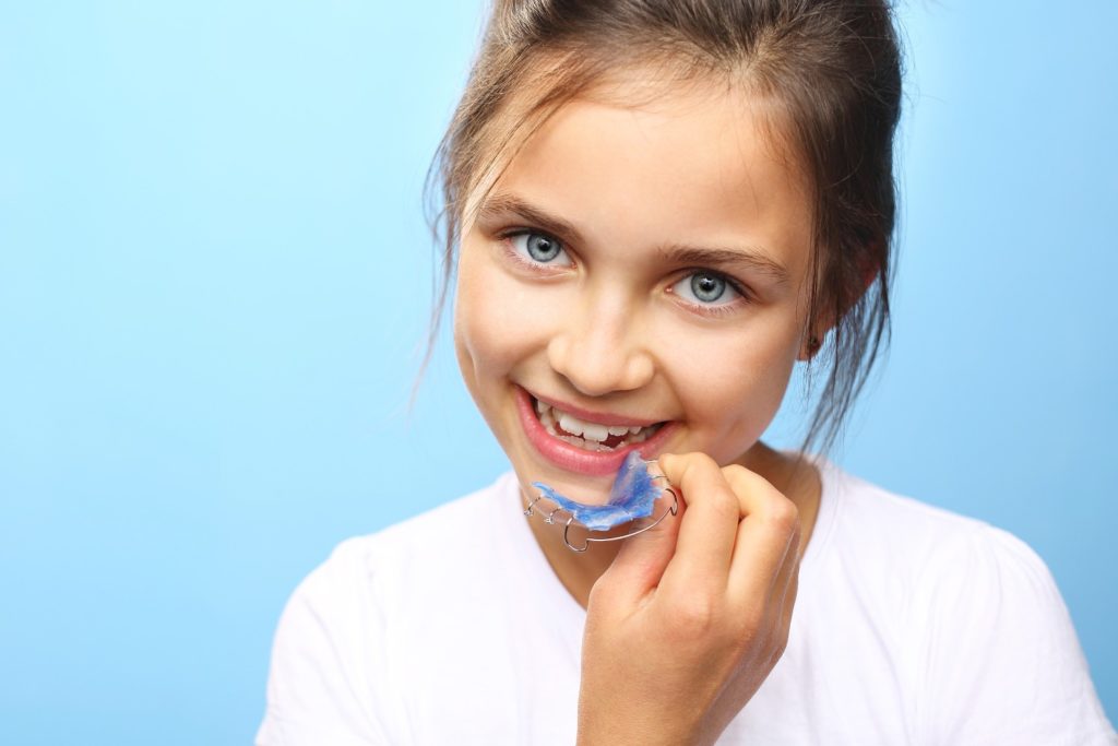 girl with retainer